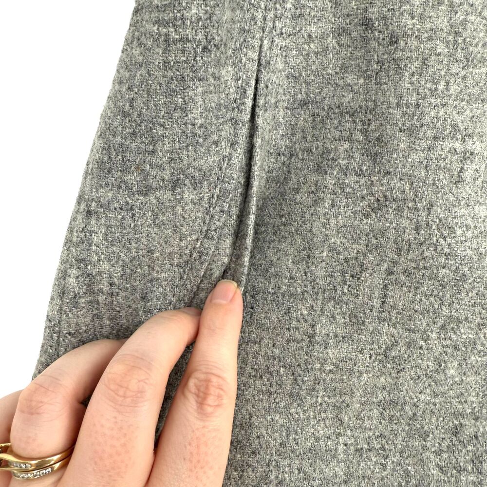 Talbots Pencil Skirt 6P Petite Gray Wool Blend Knit Office Lined Pocket Zip NWT - Picture 4 of 8